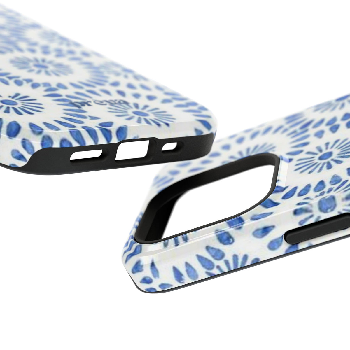 Blue Floral Spiral Phone Case