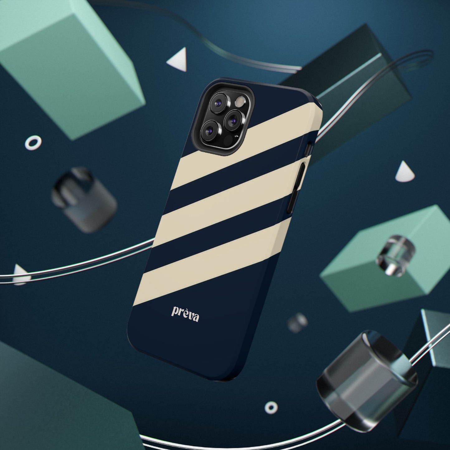 Striped Navy & Cream Phone Case