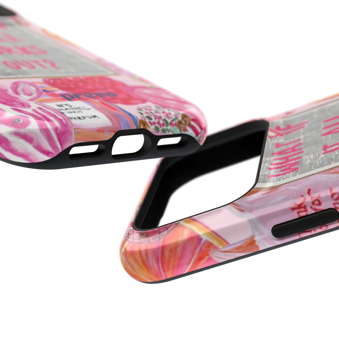 Pink "What If It All Works Out?" Collage Phone Case