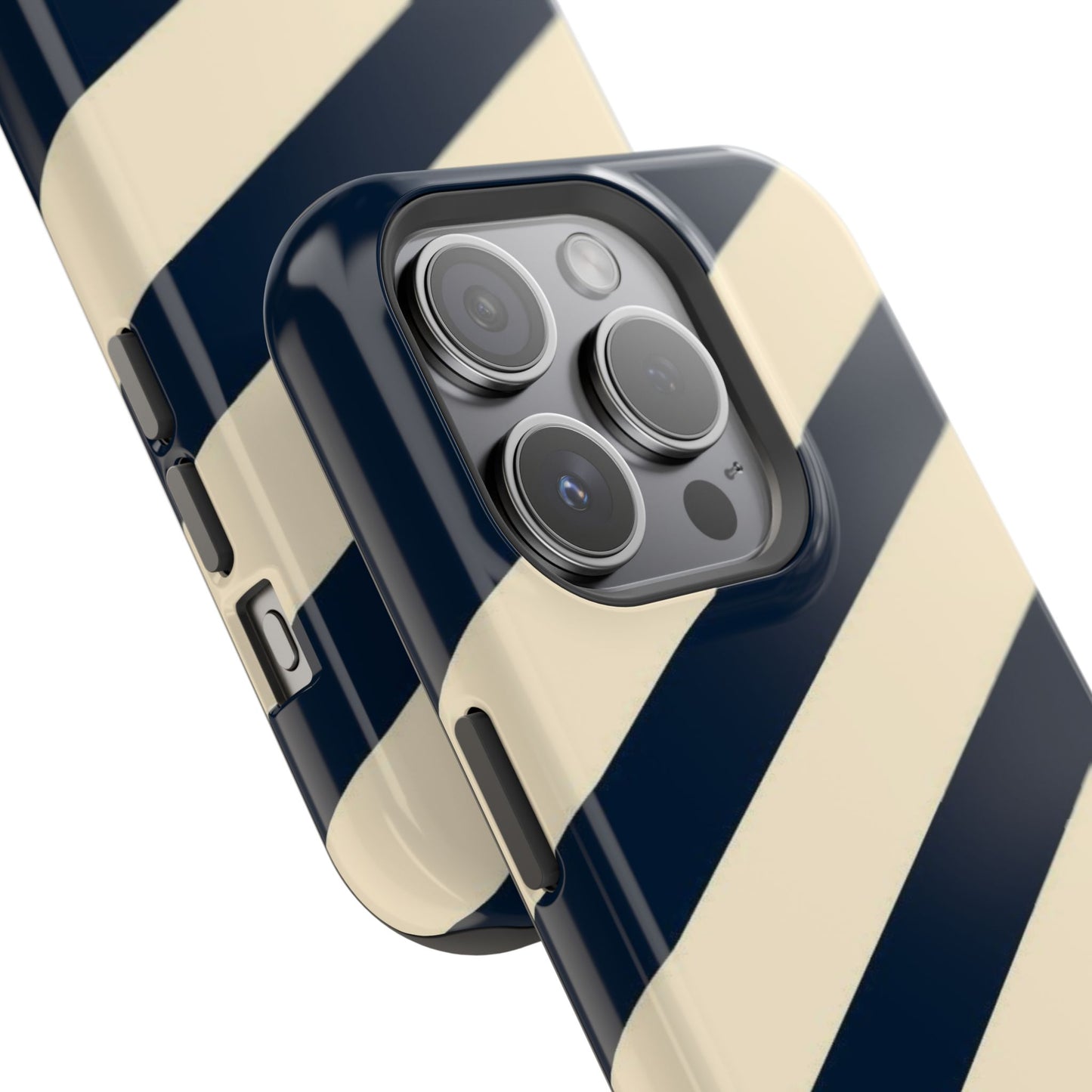 Striped Navy & Cream Phone Case