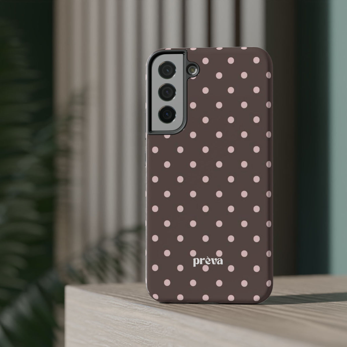 Brown and Pink Polka Dot Phone Case