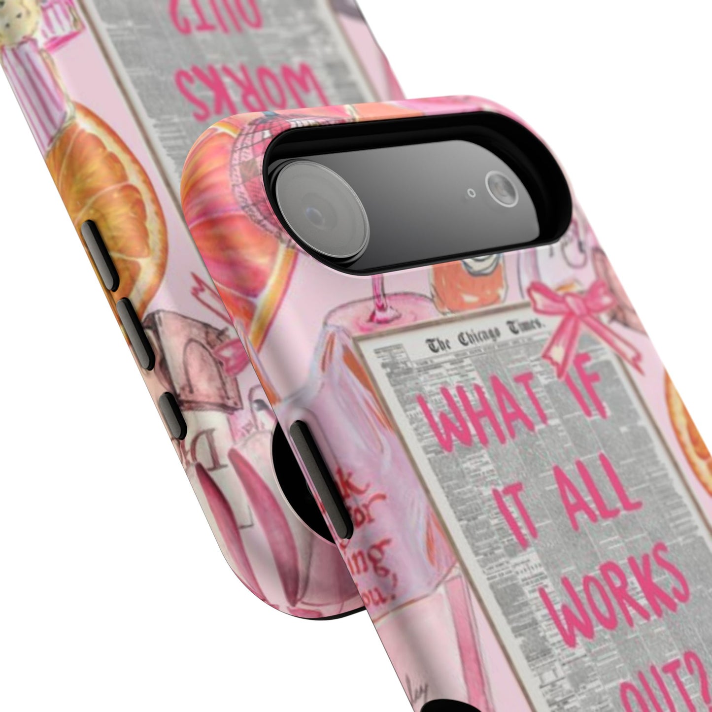 Pink "What If It All Works Out?" Collage Phone Case