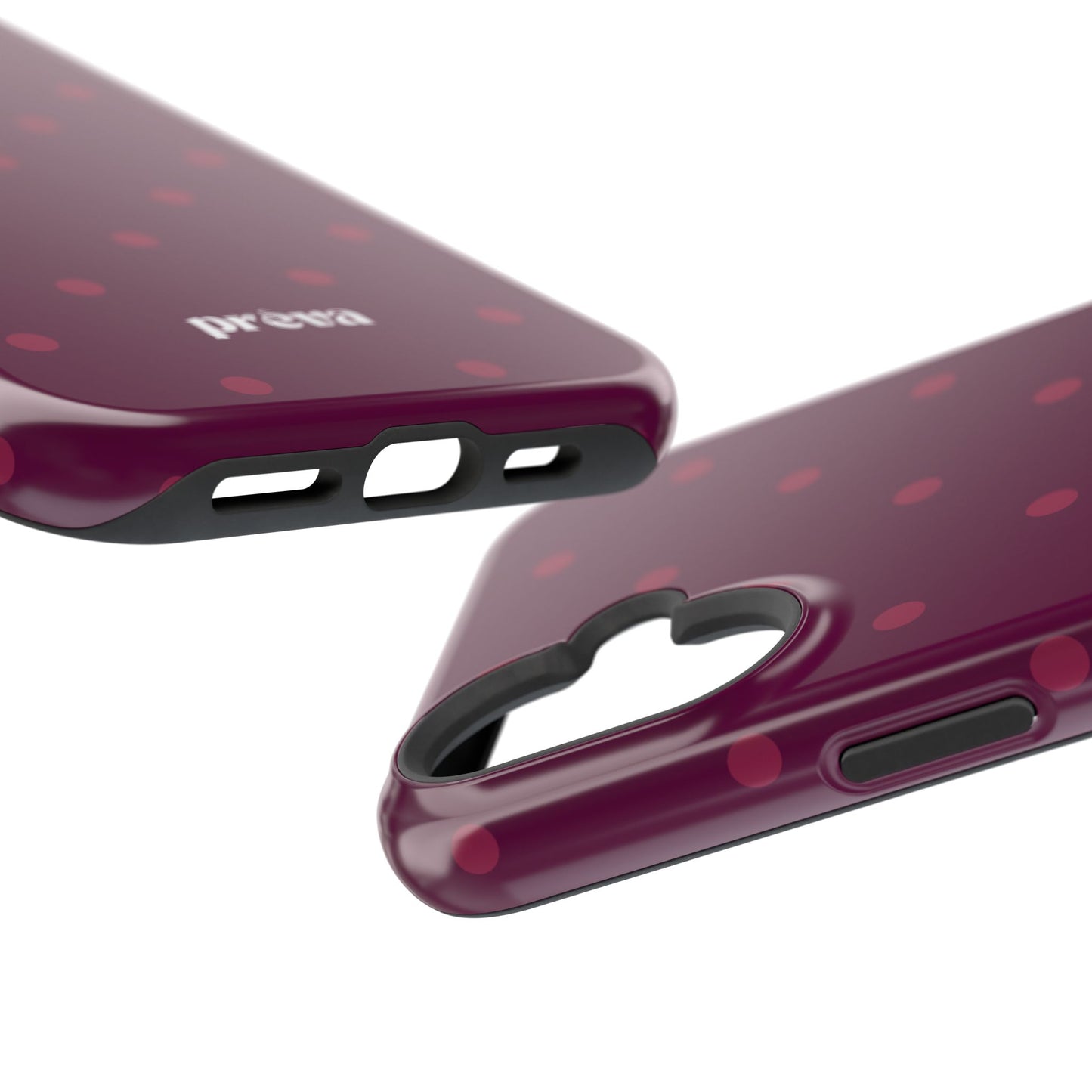 Maroon Polka Dots Phone Case