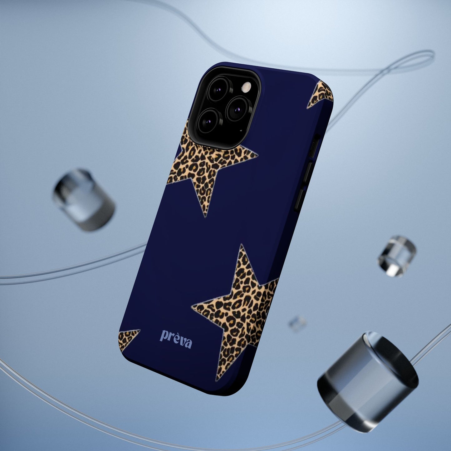 Navy Leopard Star Phone Case