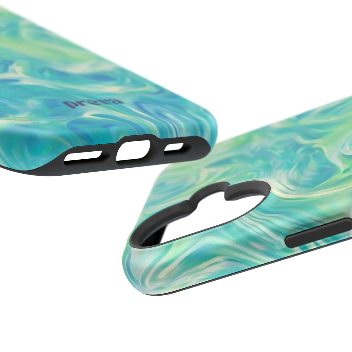 Impact-Resistant Phone Case — Teal Green Marble Swirl
