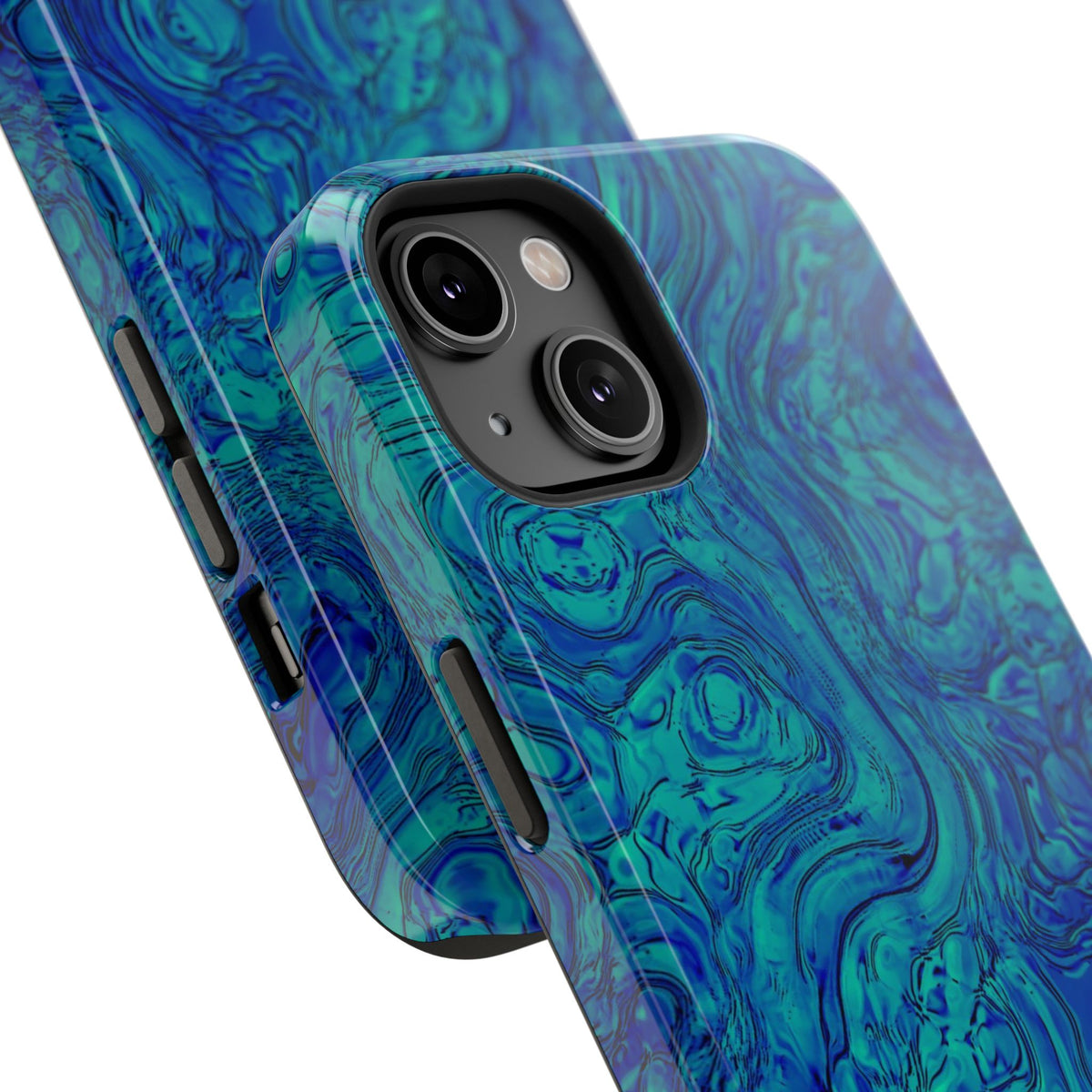 Blue Marble Impact-Resistant Phone Case — Protective Ripple Swirl Design