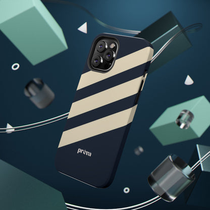 Striped Navy & Cream Phone Case