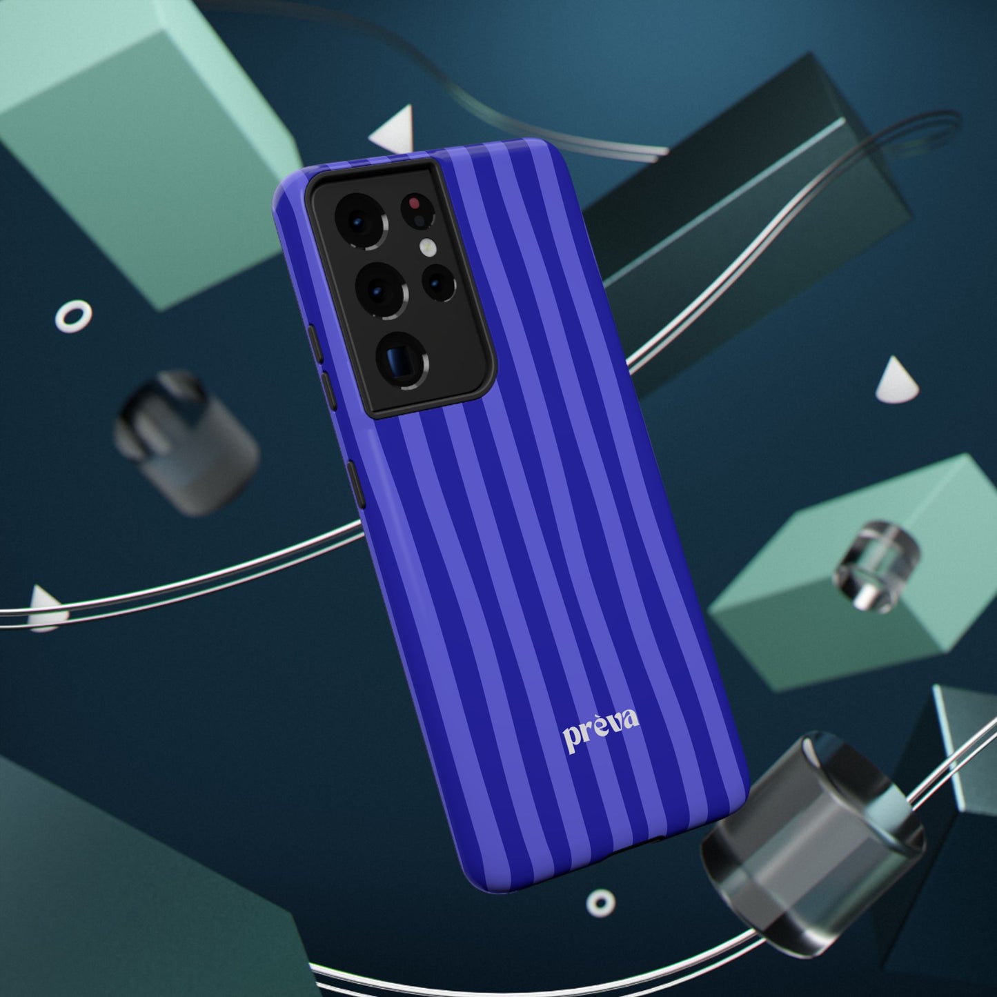 Neon Blue Stripes Phone Case