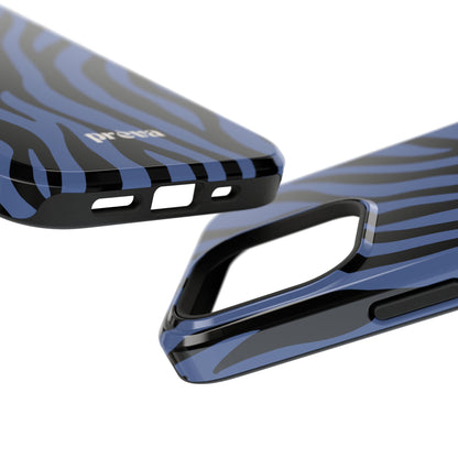 Blue & Black Zebra Stripe Phone Case