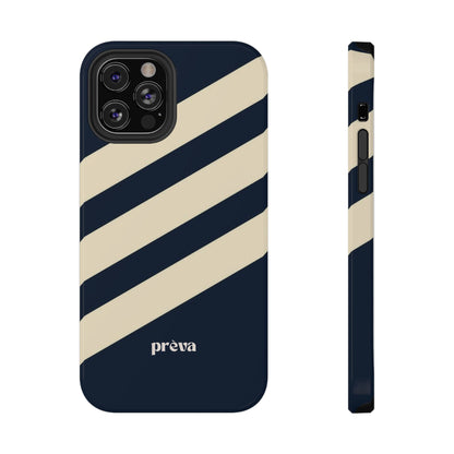Striped Navy & Cream Phone Case