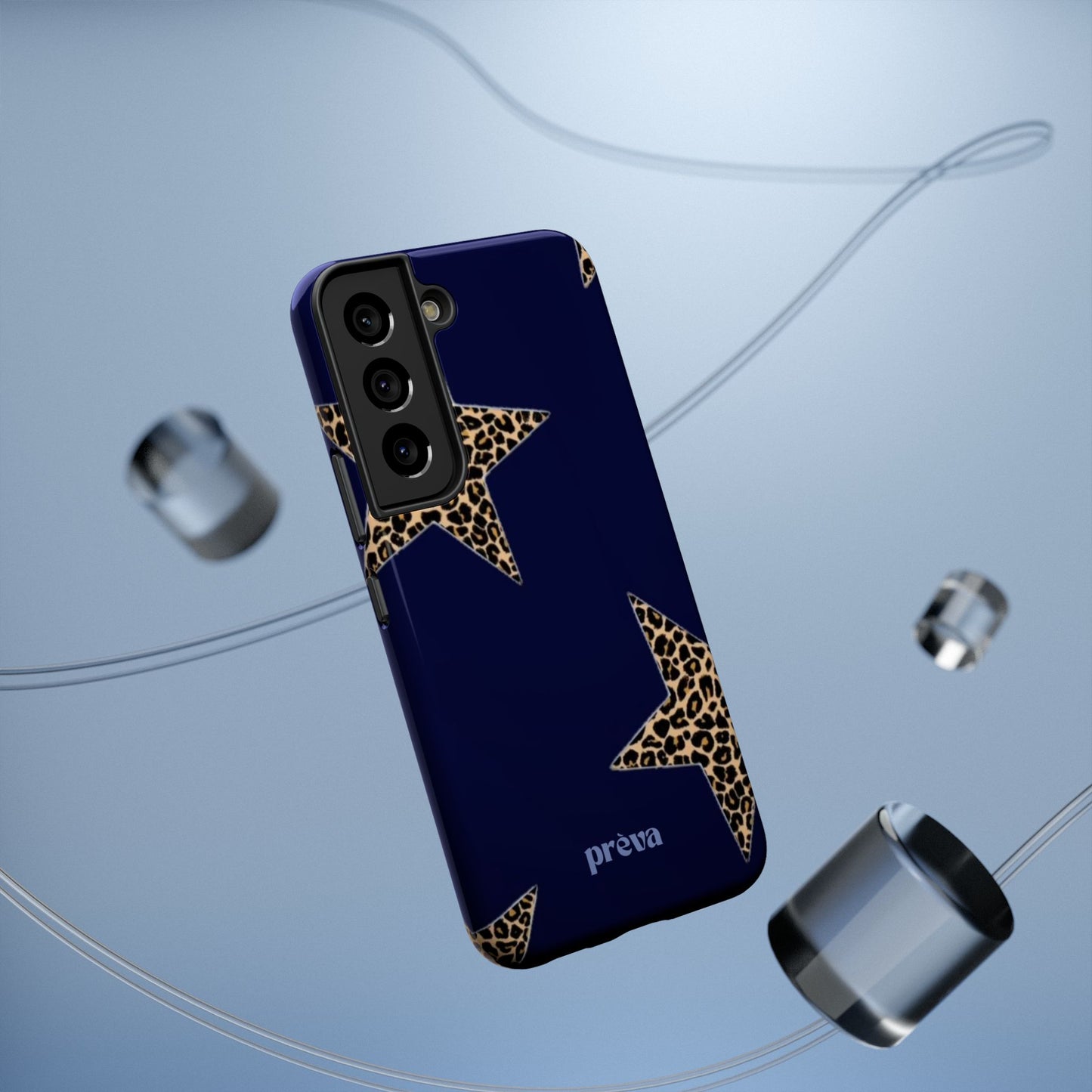 Navy Leopard Star Phone Case