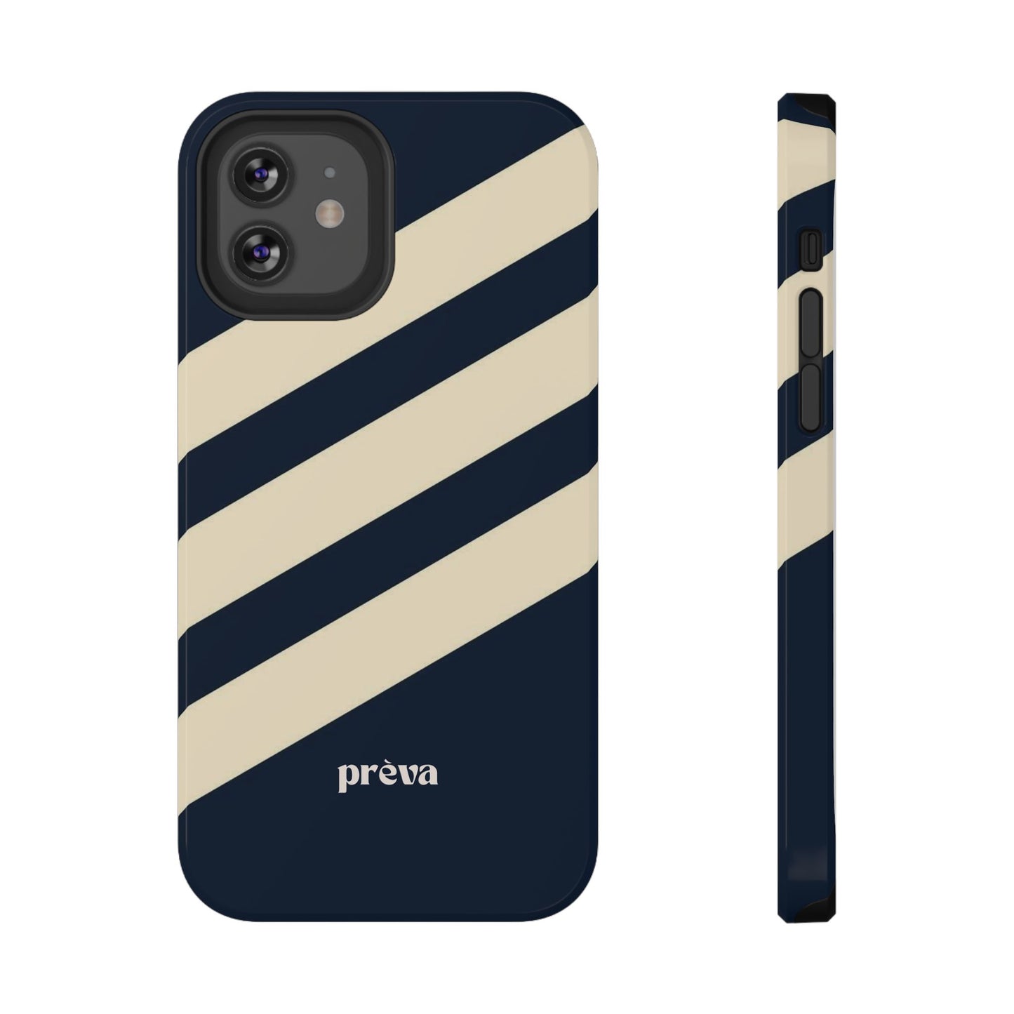 Striped Navy & Cream Phone Case