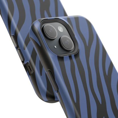 Blue & Black Zebra Stripe Phone Case