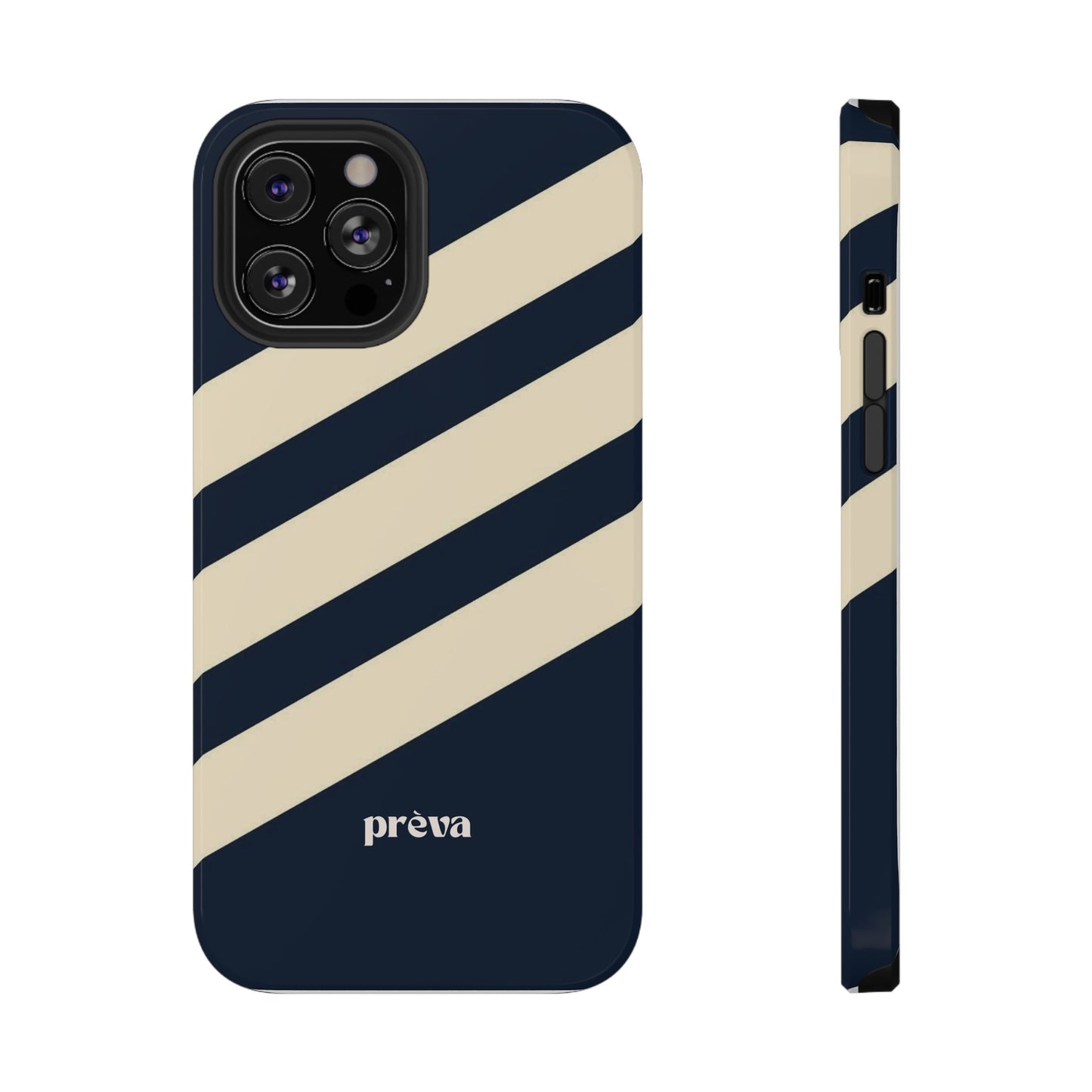 Striped Navy & Cream Phone Case