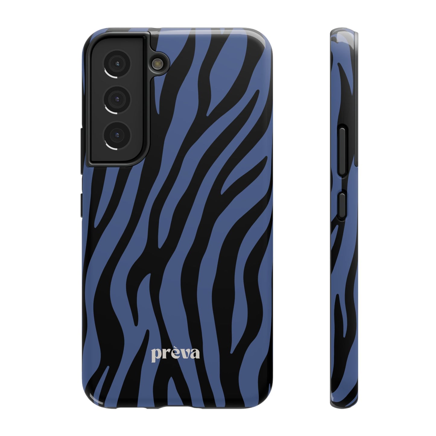 Blue & Black Zebra Stripe Phone Case