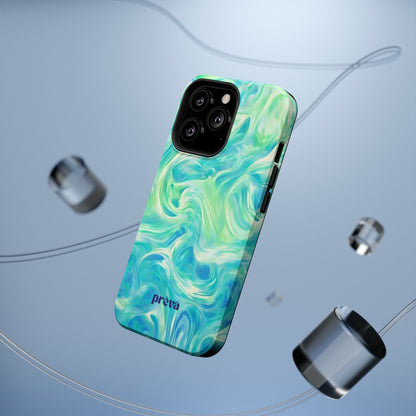 Impact-Resistant Phone Case — Teal Green Marble Swirl