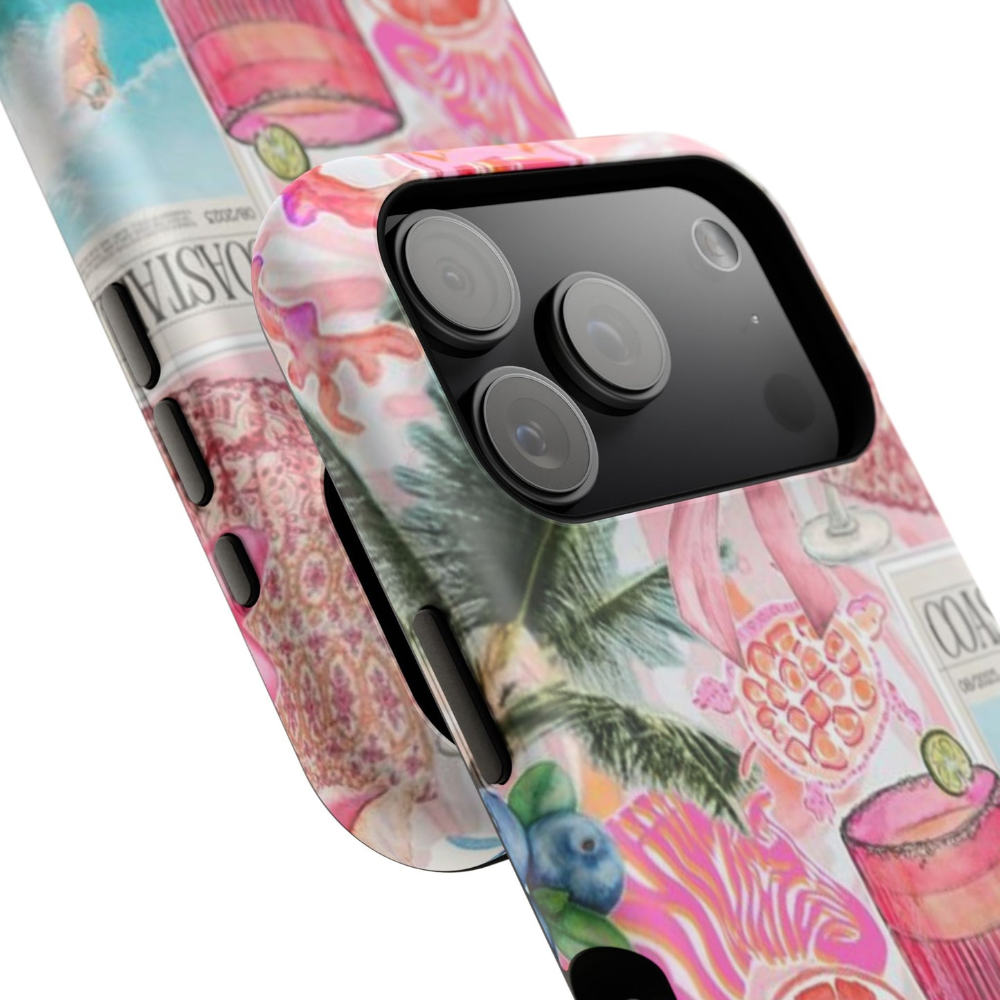 Pink Cocktail Collage Phone Case