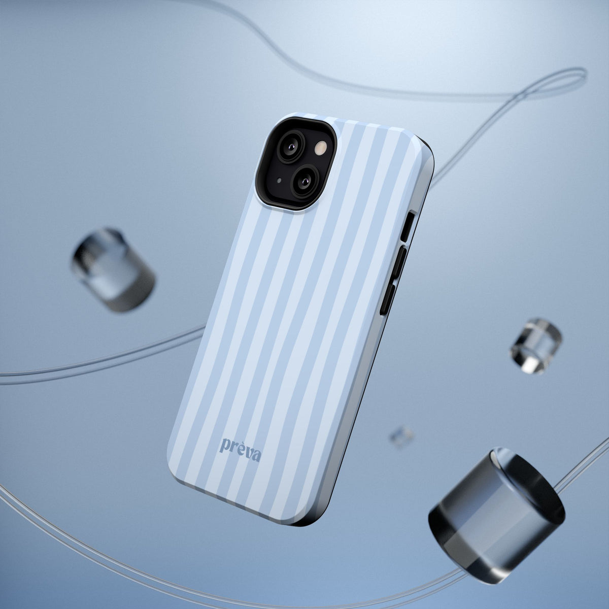 Pastel Blue Stripes Phone Case