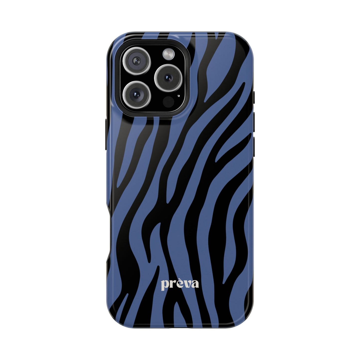 Blue & Black Zebra Stripe Phone Case