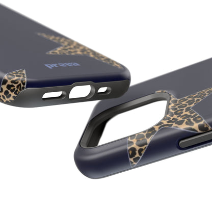 Navy Leopard Star Phone Case