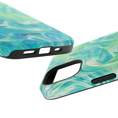 Impact-Resistant Phone Case — Teal Green Marble Swirl
