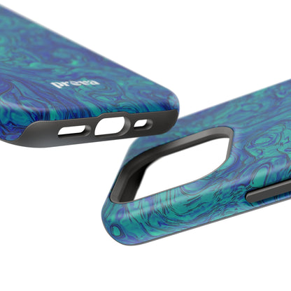 Blue Marble Impact-Resistant Phone Case — Protective Ripple Swirl Design