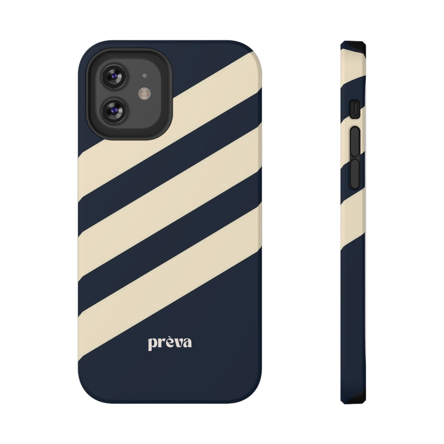 Striped Navy & Cream Phone Case