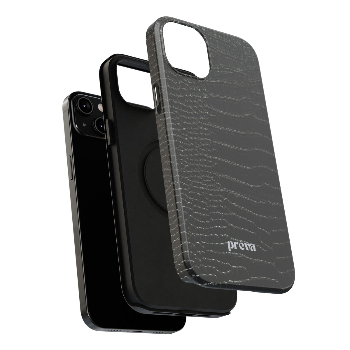 Black Croc Phone Case