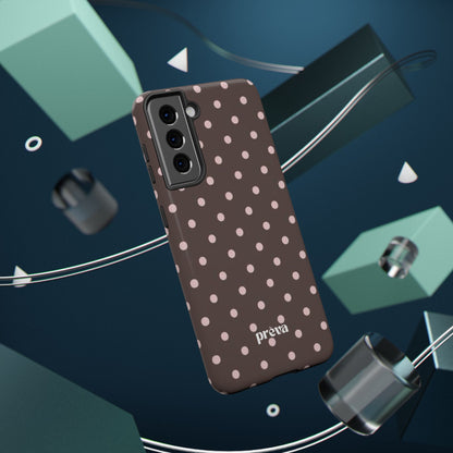 Brown and Pink Polka Dot Phone Case