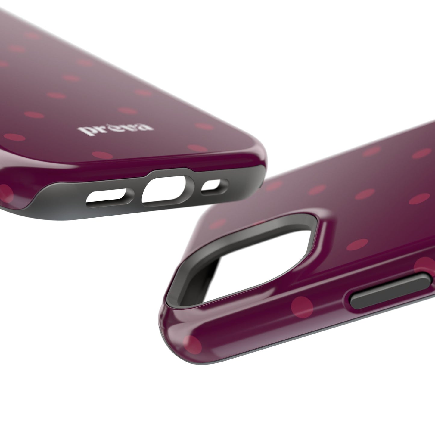 Maroon Polka Dots Phone Case