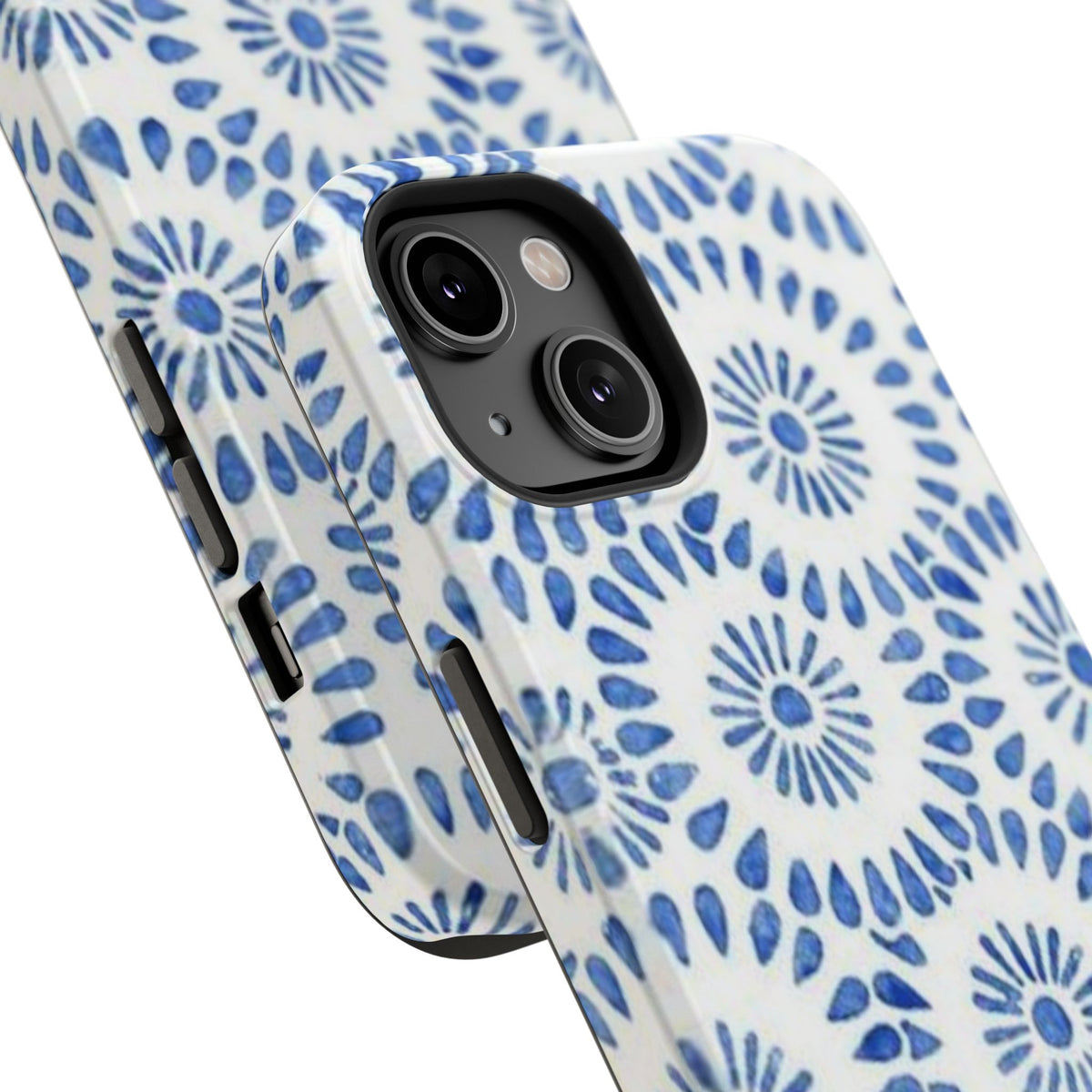 Blue Floral Spiral Phone Case