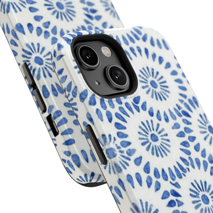 Blue Floral Spiral Phone Case