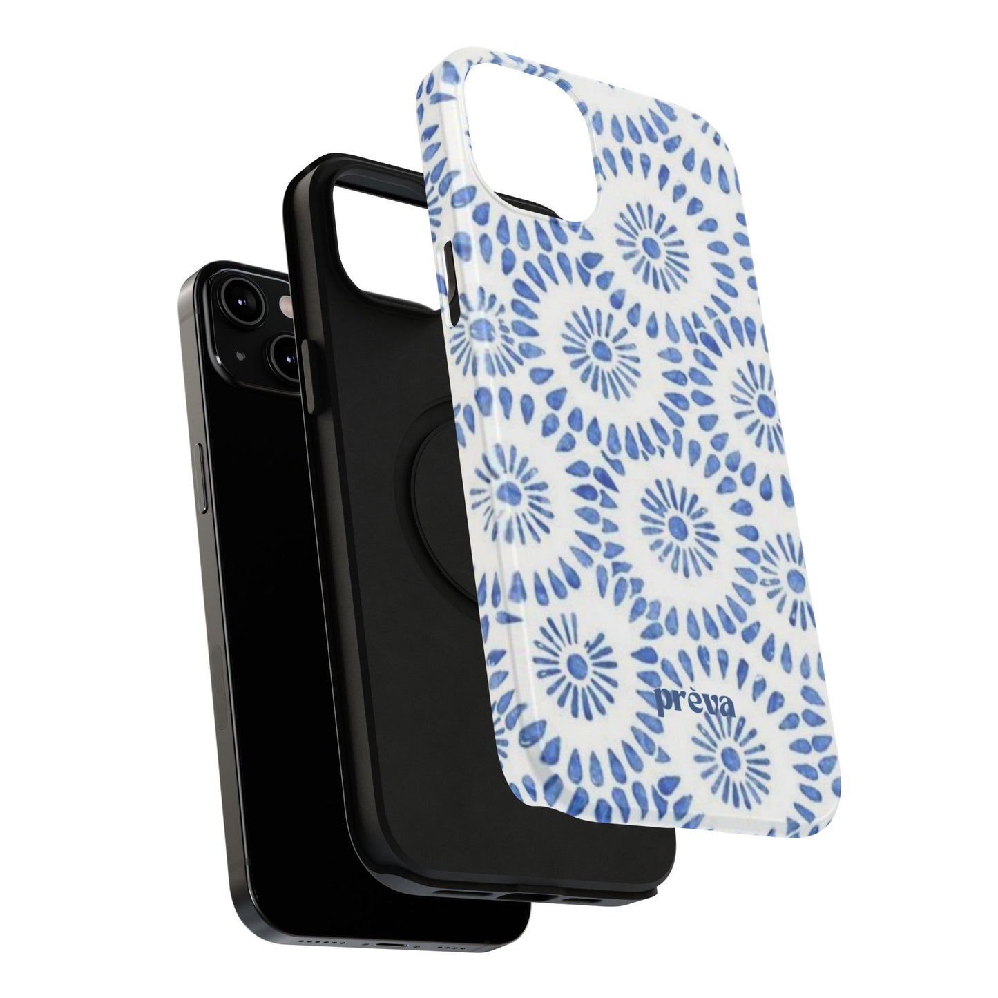 Blue Floral Spiral Phone Case