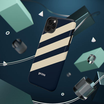 Striped Navy & Cream Phone Case