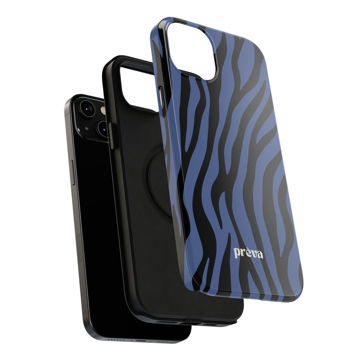 Blue & Black Zebra Stripe Phone Case