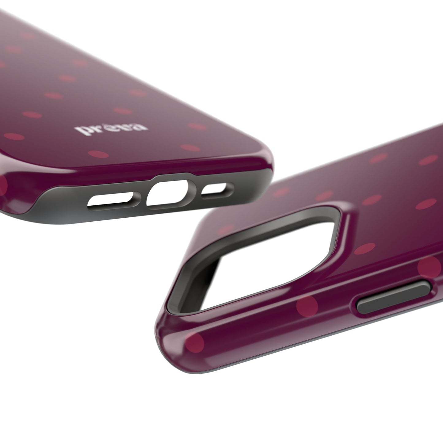 Maroon Polka Dots Phone Case