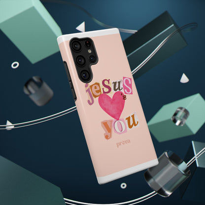 Pink Jesus Loves You Phone Case