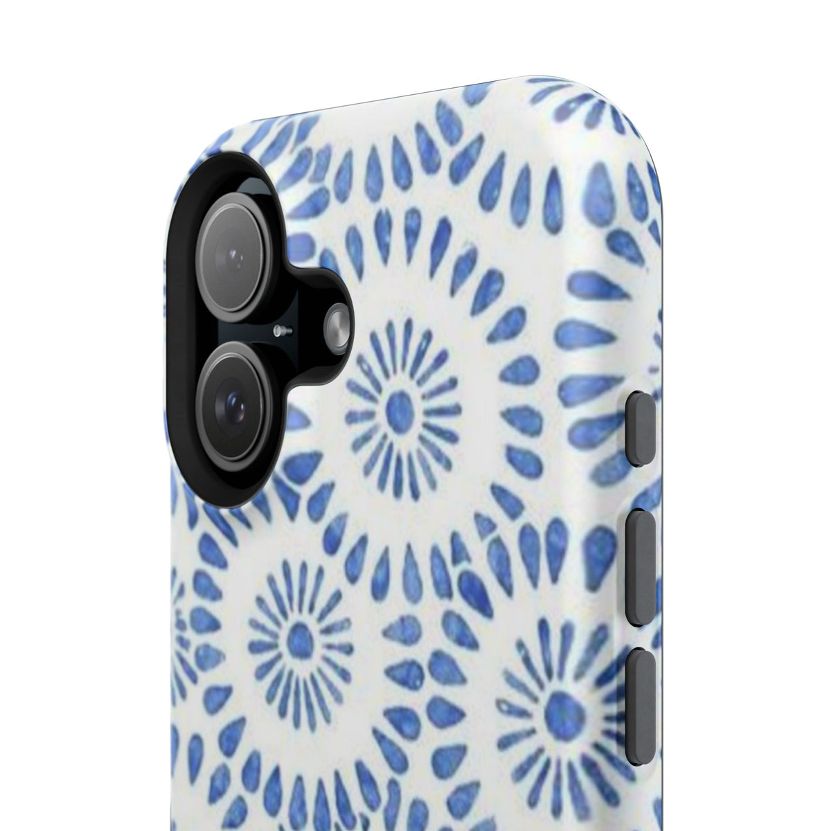 Blue Floral Spiral Phone Case
