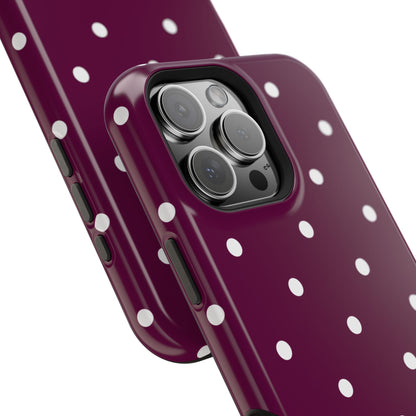 Maroon Polka Dot Phone Case