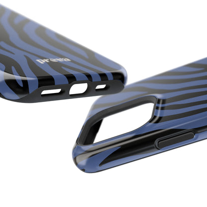 Blue & Black Zebra Stripe Phone Case