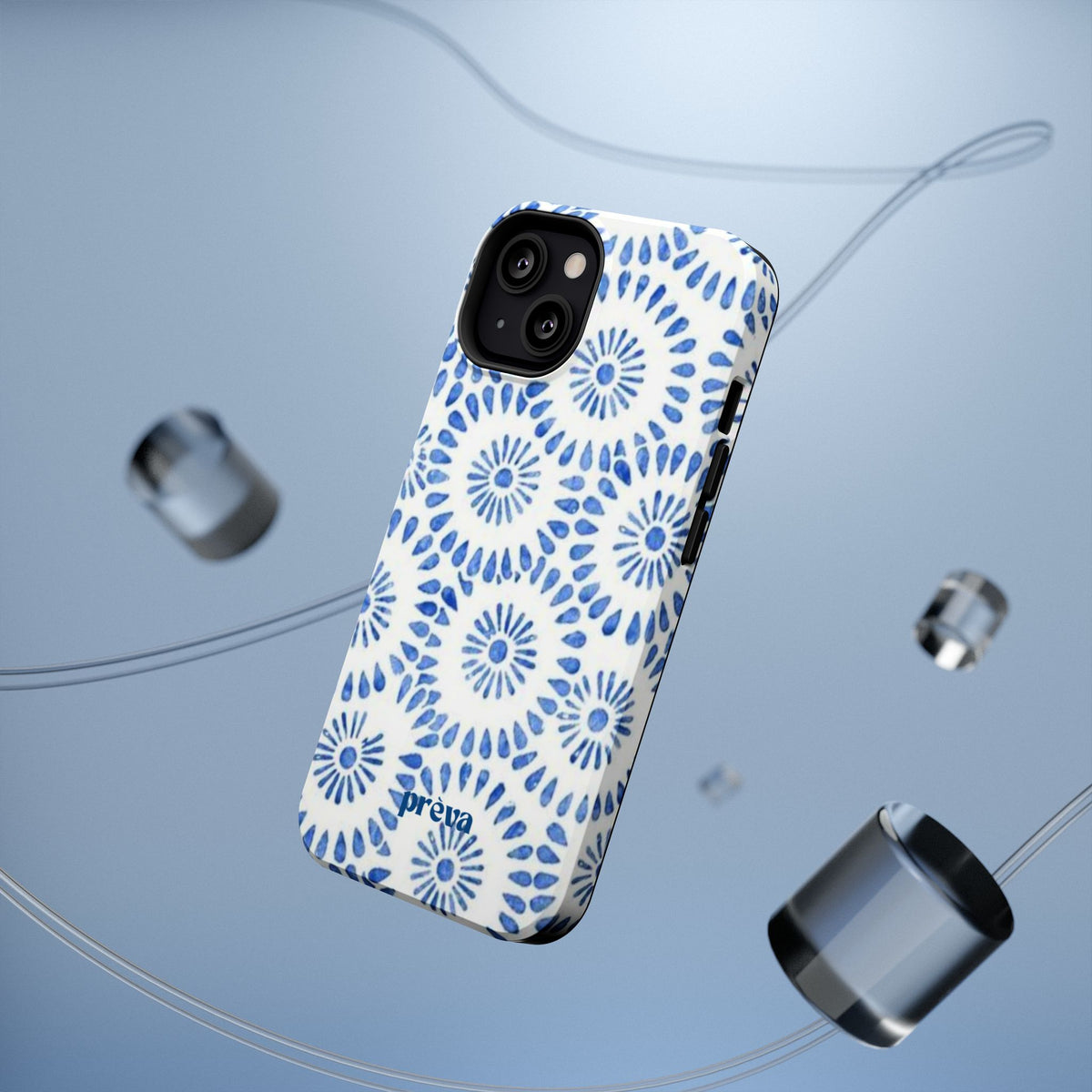 Blue Floral Spiral Phone Case