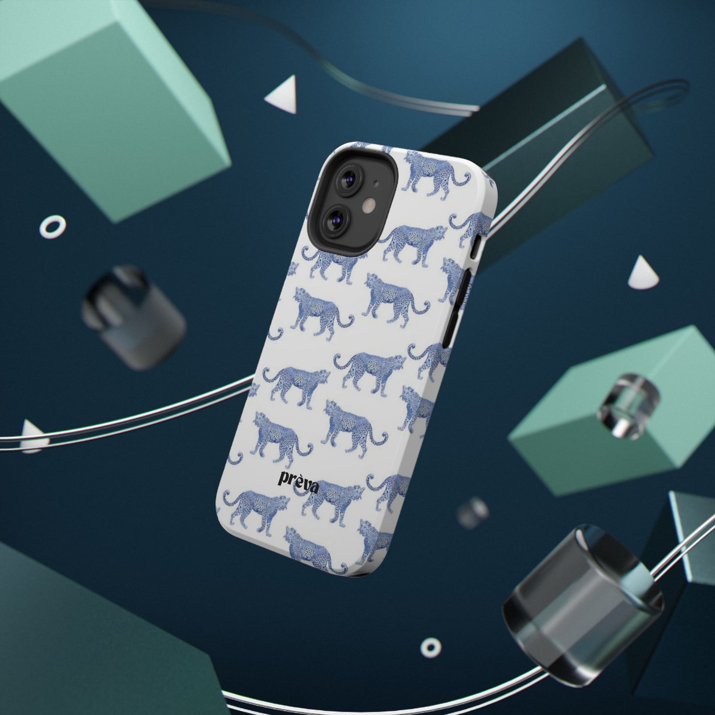 Blue Leopard Pattern Phone Case