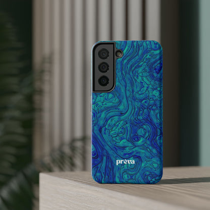Blue Marble Impact-Resistant Phone Case — Protective Ripple Swirl Design