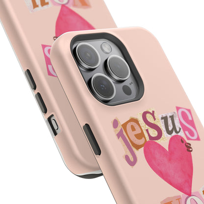 Pink Jesus Loves You Phone Case