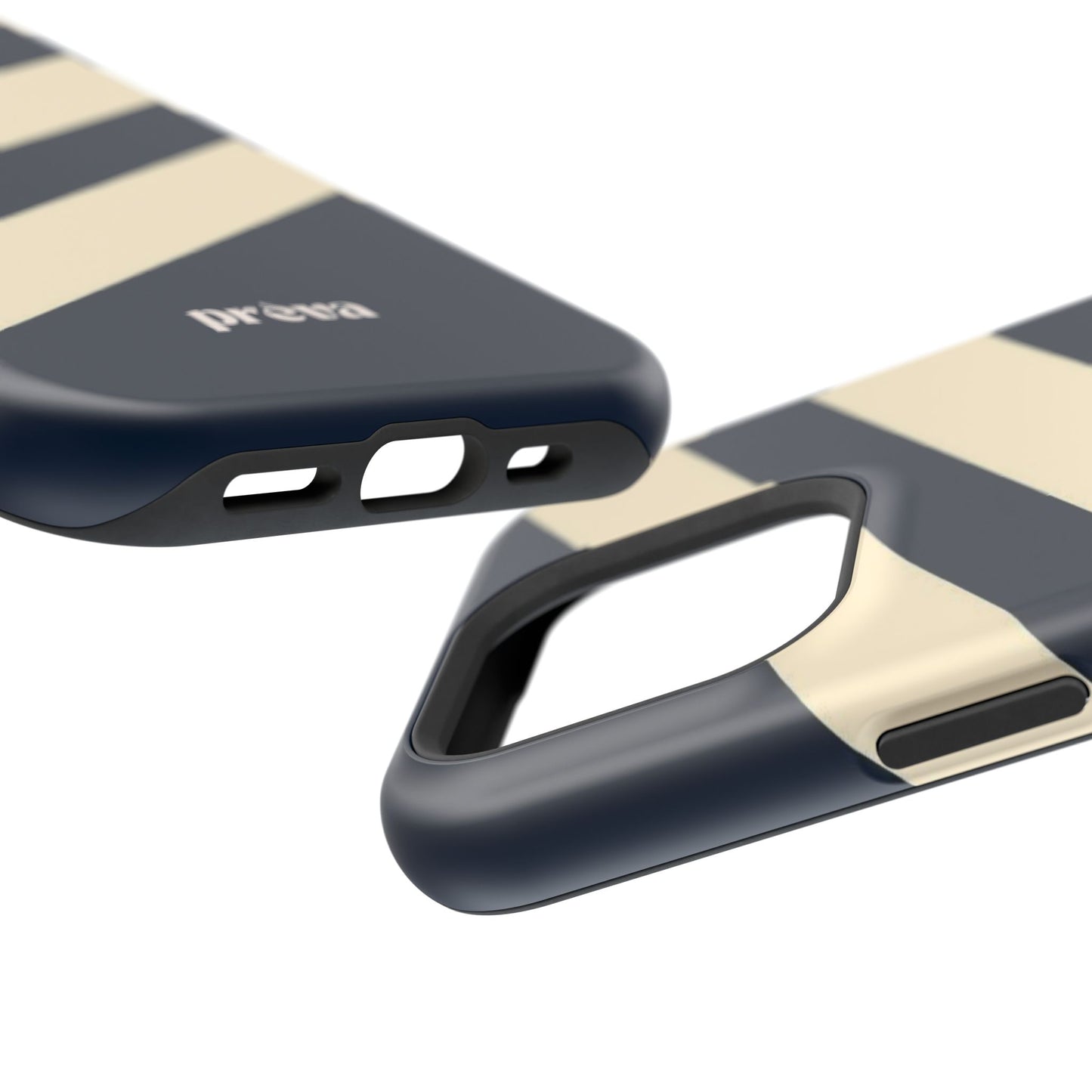 Striped Navy & Cream Phone Case