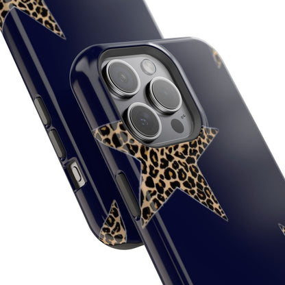 Navy Leopard Star Phone Case