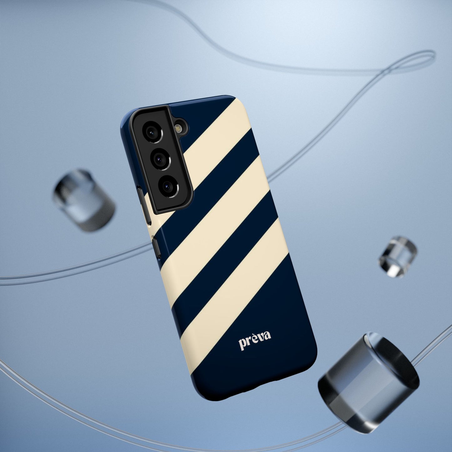Striped Navy & Cream Phone Case