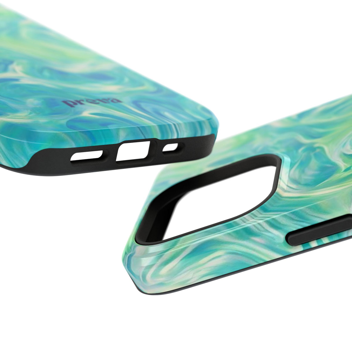 Impact-Resistant Phone Case — Teal Green Marble Swirl
