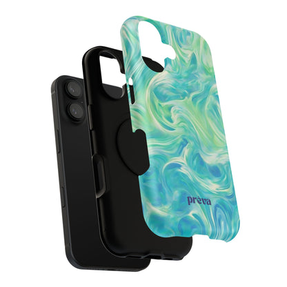 Impact-Resistant Phone Case — Teal Green Marble Swirl