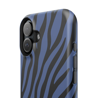 Blue & Black Zebra Stripe Phone Case